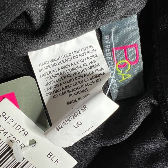 NWT BECCA by Rebecca Virtue Black Caged One Piece Swimsuit Criss-Cross L - Picture 8 of 9